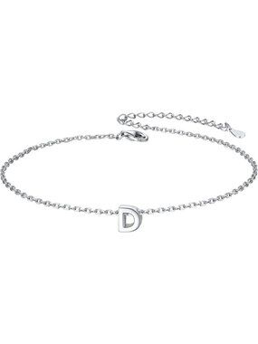 Letter D Initial Bracelet 925 Sterling Silver Letter Bracelet Dainty